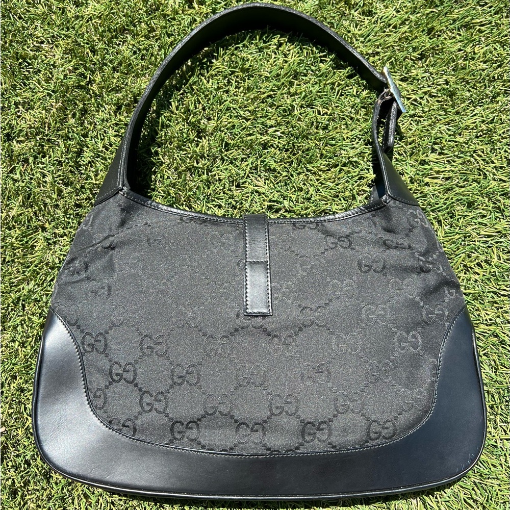 Gucci Jackie black shoulder bag with GG monogram print - Picture 5 of 13